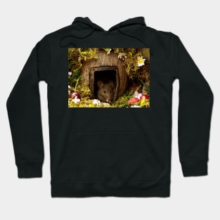 little mouse in a log pile house Hoodie